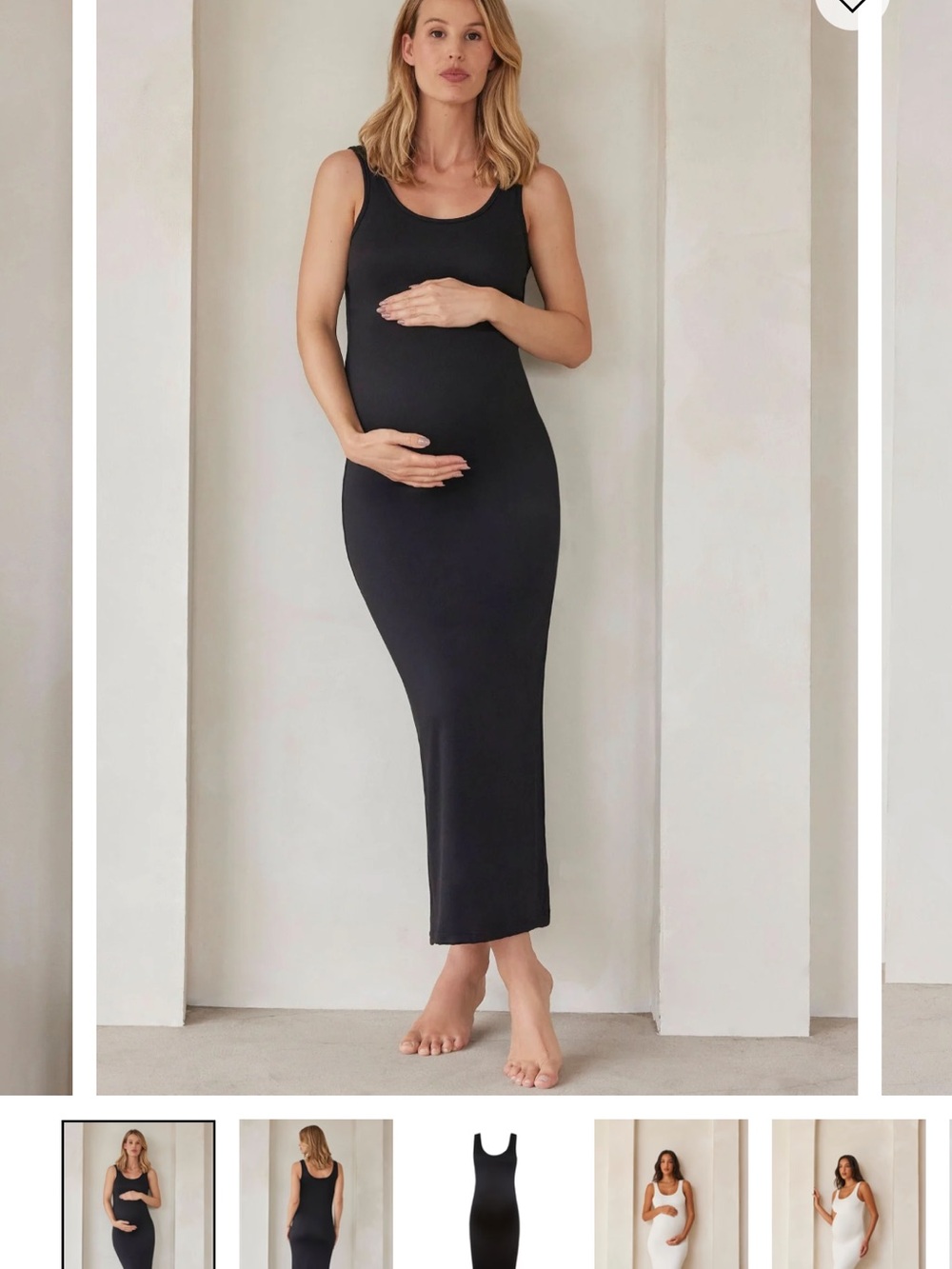 Sleeveless Black Maxi Maternity Dress